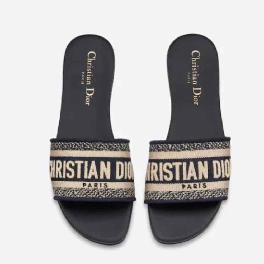 Dway Dior Slides in Deep Blue